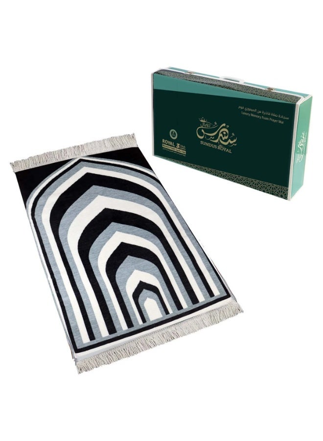 Sundus Royal Turkish Prayer Mat with 3-Layer Memory Foam – Luxury Islamic Prayer Rug for Knee & Joint Support, Extra Soft & Stable, Ideal for Home & Mosque Use (120 × 70 cm) - black - Image 1